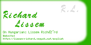 richard lissem business card